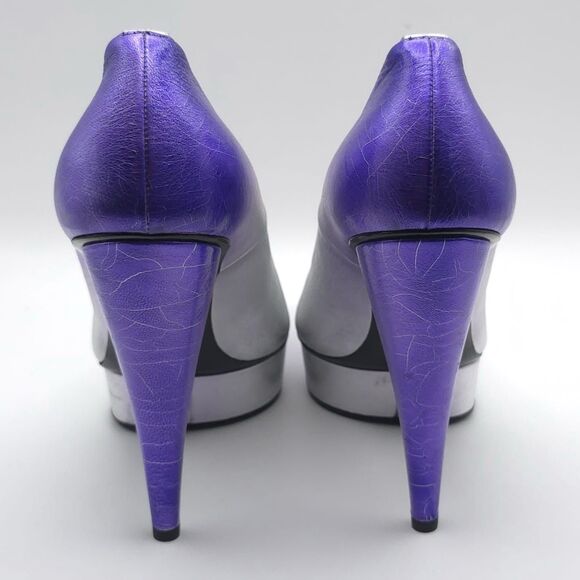 TOM FORD Size EU 39 Ombré Cone Heel Platform Pumps Cone Silver Mauve Women’s - Picture 15 of 16